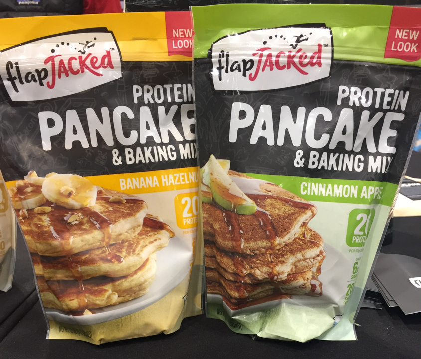 FlapJacked Protein Pancake & Baking Mix – boasting 19 grams of protein per 60 g serving from whey protein isolate and pea protein. 